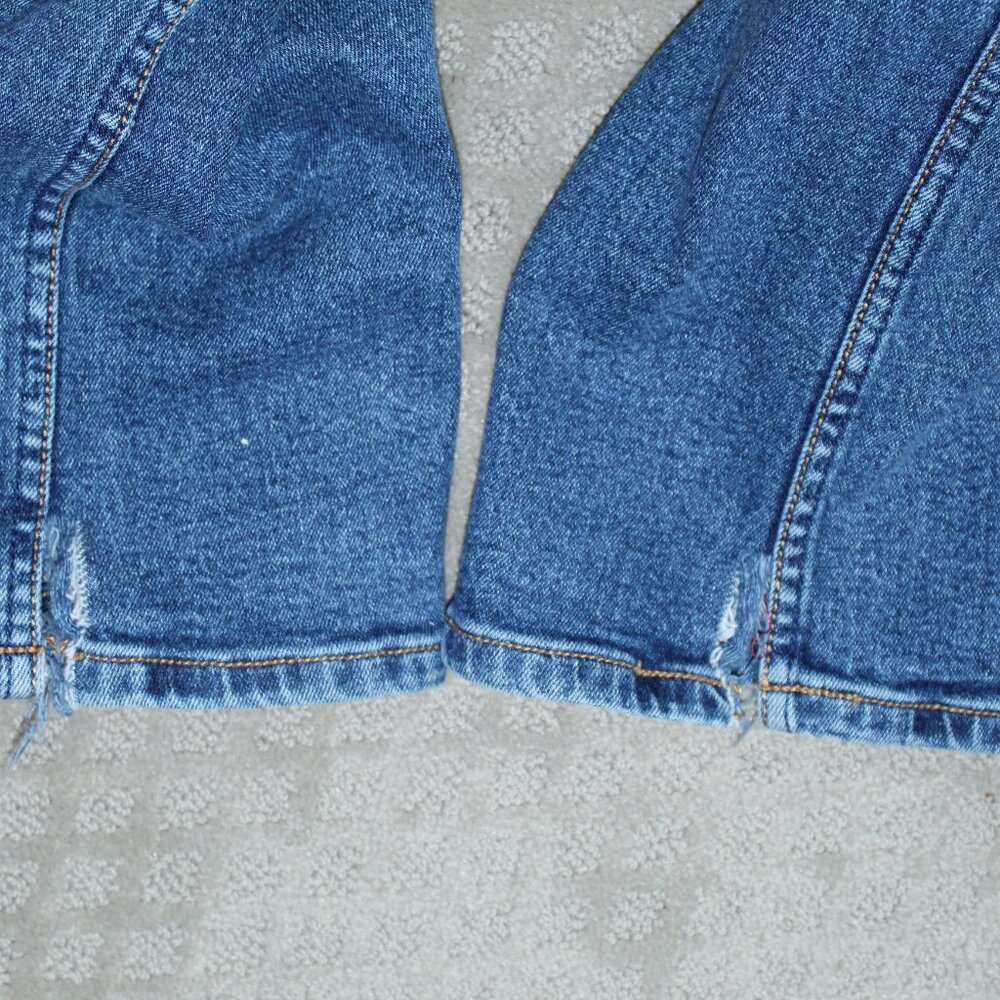 Lawman World-class Denim Jeans 15/16 100% Cotton Leather Zig Zag Trim Blue Jeans - Picture 7 of 7